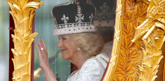 Camilla de Gran Bretaña mientras durante la ceremonia de coronación