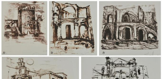 Uno de los últimos grandes trabajos de Miki fue asistir con la técnica litográfica a las artistas Amaya Salazar (1), Elsa Núñez (2), Rosa Tavárez (3), Soucy Pellerano (4) e Iris Pérez (5) en un proyecto de litografía de estampas de la Ciudad Colonial.