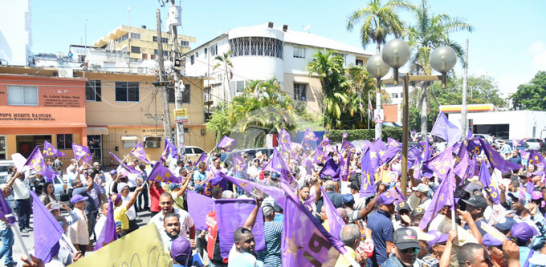 Manifestantes del PLD en el Palacio de Justicia. Foto: Jorge Martínez.