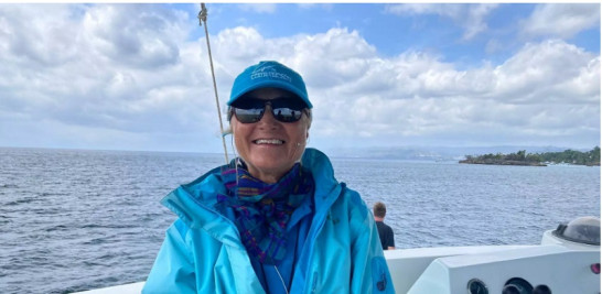 La canadiense Kim Beddall, pionera de la observación de ballenas en la Bahía de Samaná, aboga por un turismo sustentable.  RFI Raphal Morán