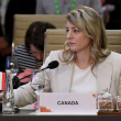 La ministra de Relaciones Exteriores de Canadá, Melanie Joly, asiste a la reunión de ministros de Relaciones Exteriores del G20 en Nueva Delhi el 2 de marzo de 2023.
OLIVIER DOULIERY / PISCINA / AFP