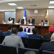 Reunión del pleno de la JCE con delegados de los partidos políticos.