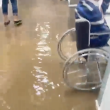 El hospital de Villa González inundado tras las últimas las lluvias.