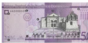 Nueva papeleta de RD$50.00 que emitirá el Banco Central.