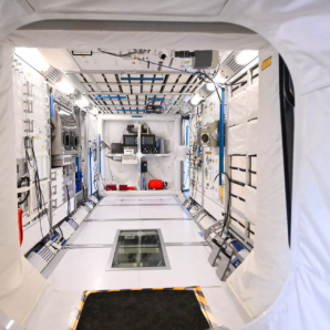 Imagen del interior del laboratorio espacial Columbus en el Centro Europeo de Astronautas (CEA).