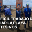 Yeni, Marcia, Alejandro y el difícil trabajo de limpiar la Playa Montesinos