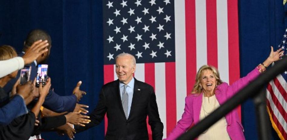 Presidente de EEUU, Joe Biden, y su esposa, Jill Biden. AFP