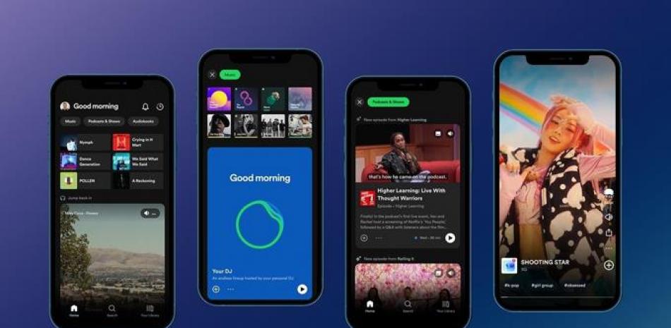 Nuevo diseño de interfaz de Spotify con nuevas funciones.
Foto: SPOTIFY