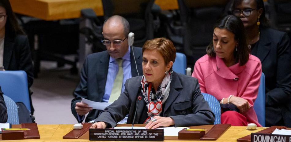 La nueva Representante Especial del secretario general de la ONU en Haití, la ecuatoriana María Isabel Salvador, habla ante el Consejo de Seguridad el 26 de abril de este año.