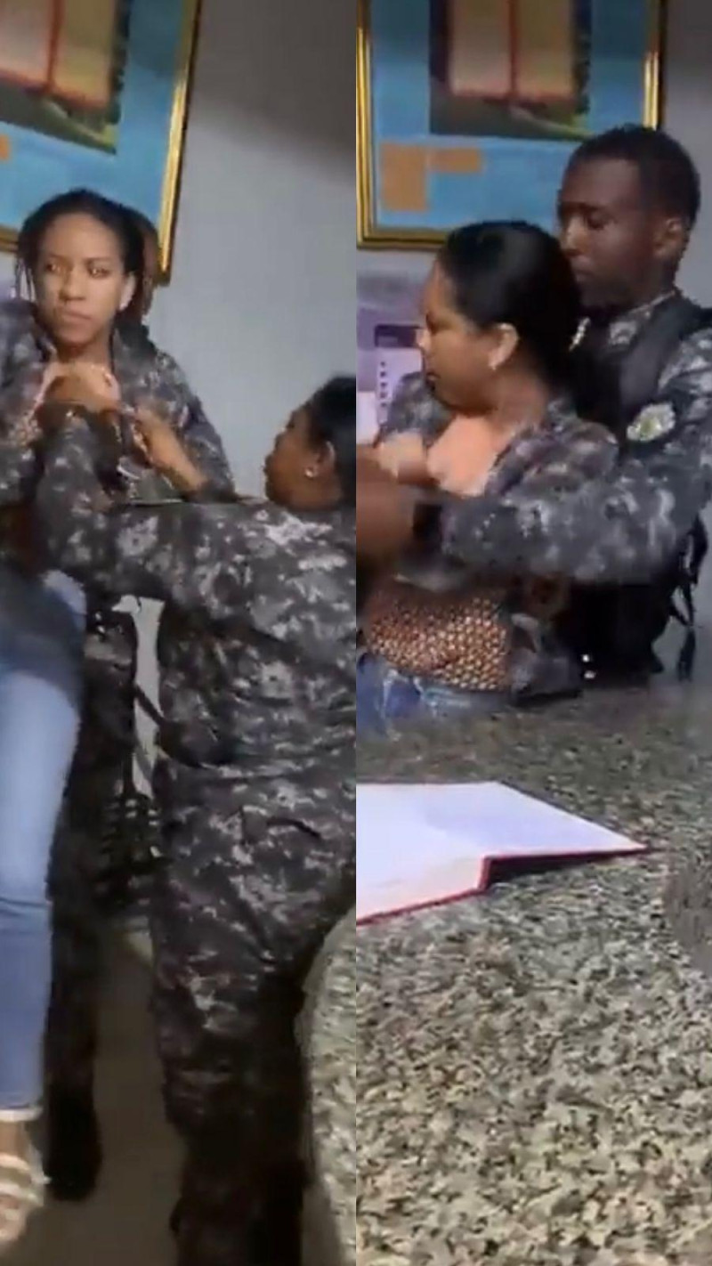 Policías al momento que ponen bajo arresto a la fiscal Carol Daritsel