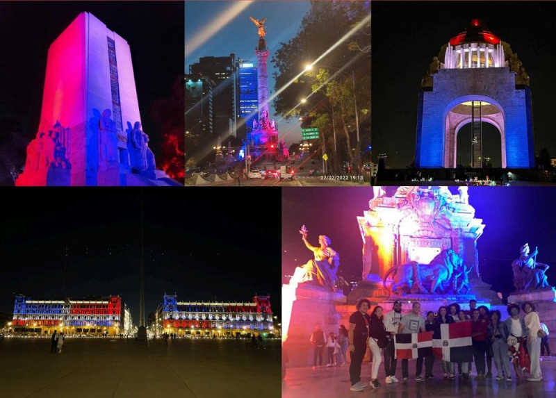 Como muestra de amistad, la Ciudad de México ha iluminado 14 monumentos con los colores patrios dominicanos durante los últimos dos años el día 27 de febrero y en este aniversario nuestro país hará lo propio, en reciprocidad, iluminando la Casona de la cancillería de verde, rojo y blanco.