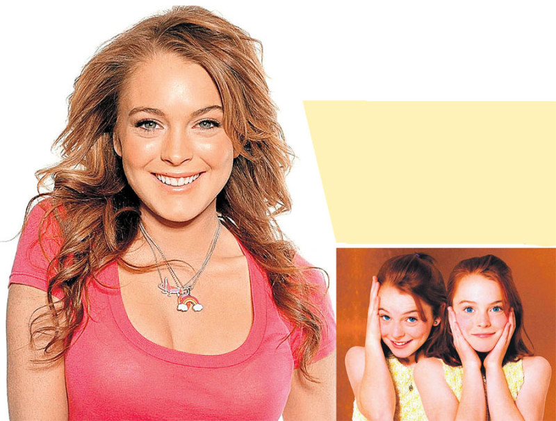 Lindsay Lohan en Juego de gemelas interpretó a Hallie y Annie, dos gemelas que se parecen como dos gotas de agua, fueron separadas poco después de nacer, a causa del divorcio de sus padres.