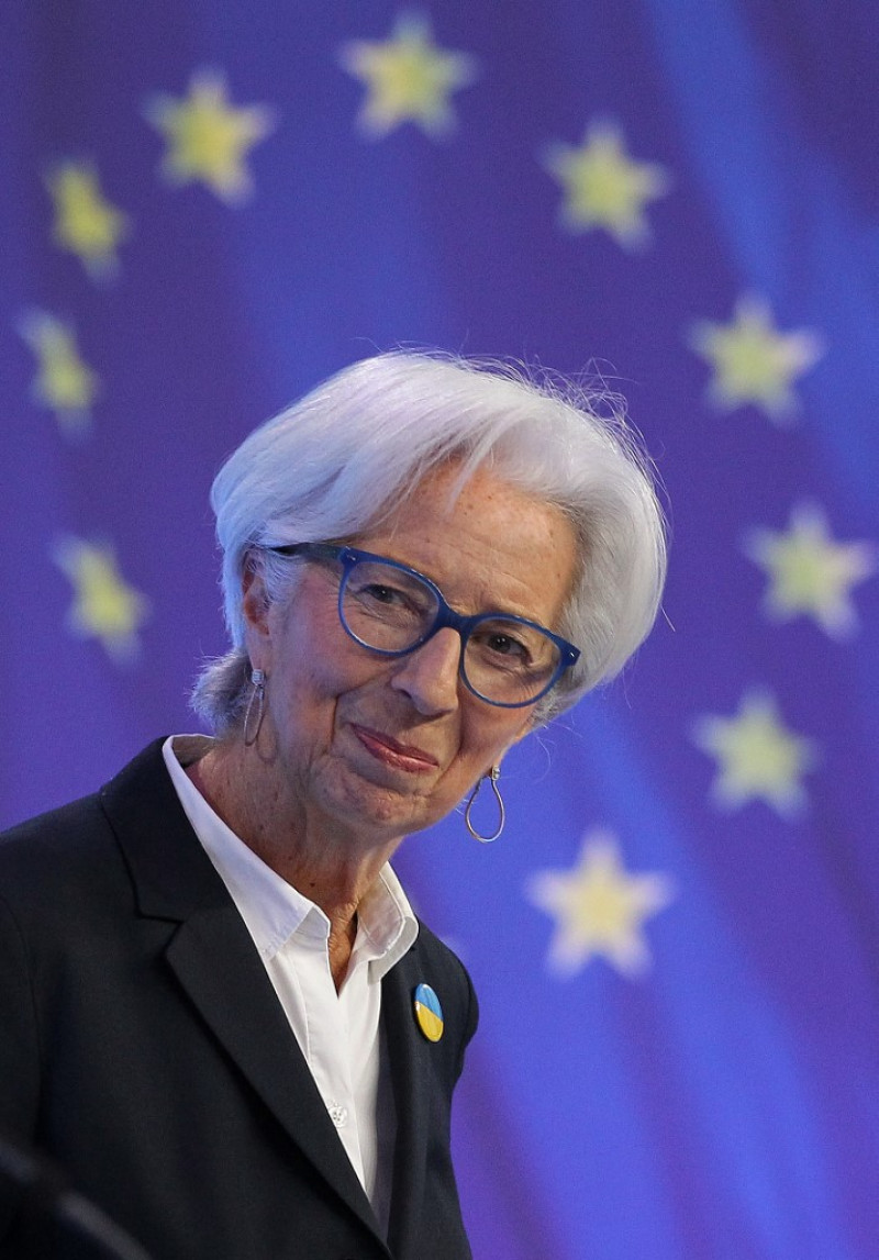 Christine Lagarde, presidenta del Banco Central Europeo (BCE) da una conferencia de prensa tras la reunión del consejo de gobierno del BCE en Fráncfort del Meno, Alemania occidental, el 10 de marzo de 2022.
Daniel ROLANDO / PISCINA / AFP