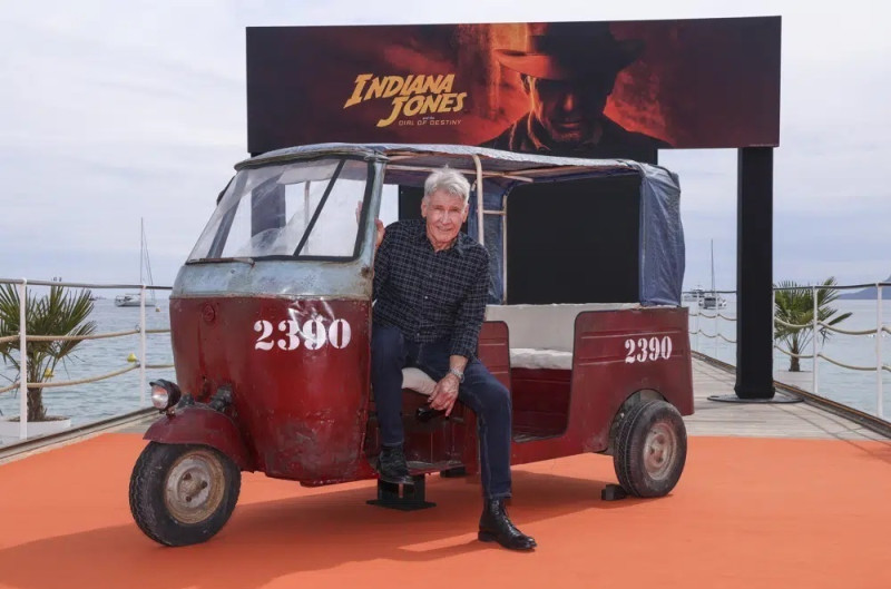 Harrison Ford en la promoción de su película "Indiana Jones and the Dial of Destiny" en la 76a edición del festival internacional de cine de Cannes.