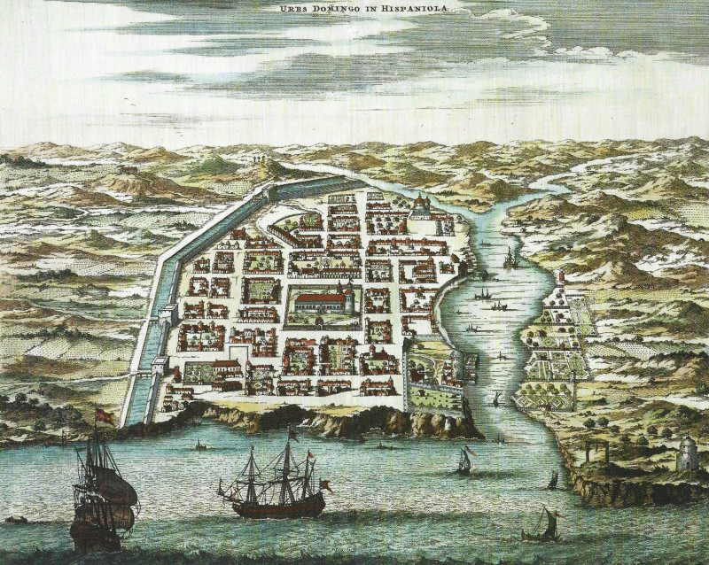 Mapa de Santo Domingo en el año 1670